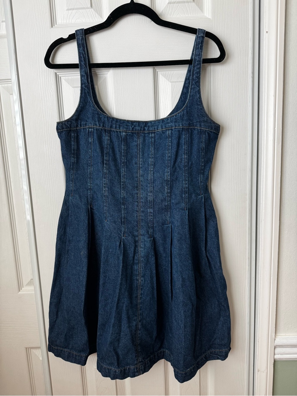 Reformation Dark Blue Denim Tank Mini Dress